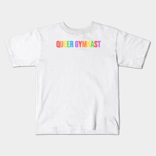 QUEER GYMNAST (Pastel Rainbow - one line) Kids T-Shirt